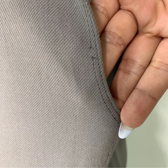 Helmut Lang Women's Grey V-Neck Wrap Sheath Wool Sleeveless Dress Size 10 - Picture 10 of 13